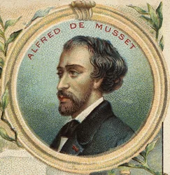 Portrett av Alfred de Musset (1810-1857), fransk forfatter.