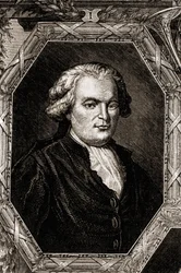 Portrett av Anthelme Brillat - Savarin. Fransk sorenskriver og forfatter (1755 til 1826), forfatter av Physiologie du goût (1826), samling av refleksjoner om bordets gleder. Jean Anthelme Brillat Savarin (Brillat-Savarin) (1755-1826) Fransk gastro