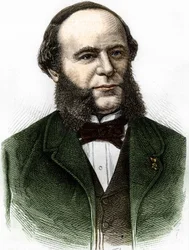 Portrait of Auguste Pouyer-Quertier (Pouyer Quertier) (1820 - 1891). Engraving from the end of the 19th century.