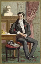 Portrett av baron Guillaume Dupuytren (1777-1835), fransk kirurg. Kromolitografi 1800-tallet.