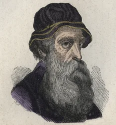 Portrett av Benvenuto Cellini, den italienske renessansens billedhugger, gullsmed, billedhugger og forfatter 1500-1571