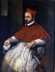 Portrett av kardinal Roberto Bellarmino (Robert Bellarmin i 1542 - 1621). Anonymt maleri. Museum i Roma.