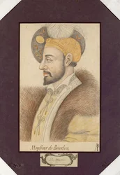 Portrett av Charles III, hertug av Bourbon (1490-1527), konstabelen av Bourbon, anonym. Svart kritt og sangvin på papir, størrelse: 30,6x19,2