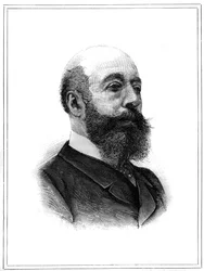 Portrait of Charles Lambert de Sainte Croix (Sainte-Croix) (1827-1889), French politician. Engraving in “” Le Monde Illustré””, January 2