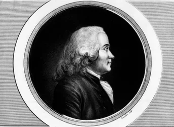 Portrett av Chretien Guillaume de Malesherbes (1721-1794). Gravering i "" Komplett samling av historiske malerier fra den franske revolusjonen, i tre bind.""" 1804.