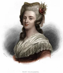 Portrett av Elisabeth Philippine Marie Hélène av Frankrike, kjent som "" Madame Elisabeth", søster av kong Louis XVI (1764-1794)