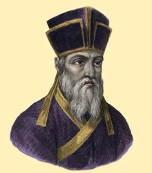 Portrett av far Matteo Ricci (1552-1610), italiensk jesuite, grunnlegger av den katolske misjonen i Kina”” Gravering fra 1800-tallet