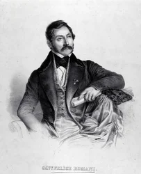 Portrett av Felice Romani, librettist, poet og italiensk kritiker (1788-1865).