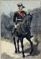 Portrait of Felix Gustave (Felix-Gustave) Saussier (1828-1905), French general. Illustration in “” Le Pelerin”” of January 16