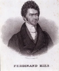 Portrett av Ferdinand Ries (1784 - 1838) tysk komponist og pianist. Gravering fra 1800-tallet.