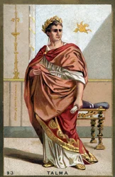 Portrett av Francois-Joseph (Francois Joseph) Talma (1763-1826), fransk skuespiller.. Kromolitografi fra slutten av 1800-tallet.