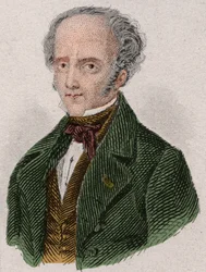 Portrett av Francois Rene, Viscount de Chateaubriand (1768-1848) fransk forfatter. Gravering fra 1876.