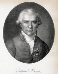 Portrett av Gaspard Monge, Comte de Peluse (1746 - 1818), fransk matematiker - gravering