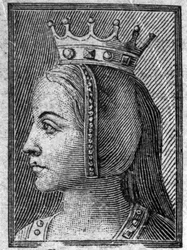 Portrett av Gerberge av Sachsen (ca. 913-968 eller 969), dronning av Frankrike, kone til Ludvig IV av Outremer.