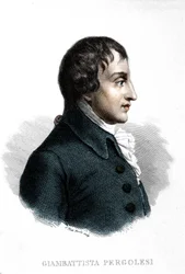 Portrett av Giovanni Battista Pergolesi (Jean Baptiste Pergolese, Jean-Baptiste) (1710 - 1736).