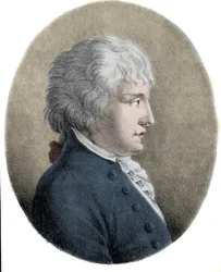 Portrett av Giovanni Battista Pergolesi (Jean Baptiste Pergolese, Jean-Baptiste) (1710 - 1736), italiensk komponist. Gravering fra 1800-tallet.
