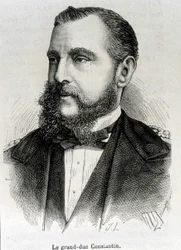 Portrett av storhertug Konstantin (1779 - 1831), visekonge av Polen. Gravering av slutten av 1800-tallet i "Histoire de France"" av H. Martin.
