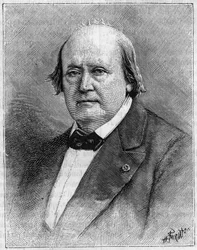 Portrait of Henri Milne Edwards (Milne-Edwards) (1800-1885), French naturalist. (From a photograph). Engraving in “” La Nature: revue des sciences et de leurs applications aux arts et a l