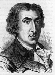 Portrait of Jacques Pierre Brissot de Warville, French journalist and politician (1754 - 1793). He founded the Societe des Amis des Blacks, a supporter of the abolition of slavery Engraving of the 19th century.