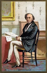 Portrait of Jakob Liebmann Meyerbeer (1791-1864), German composer. Chromolithography of the late 19th century.
