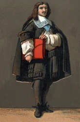 Portrett av Jean Baptiste (Jean-Baptiste) Colbert (1619-1683), finansintendent til Ludvig XIV. Kromolitografi rundt 1890.