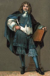 Portrett av Jean Baptiste Poquelin dit Moliere (1622-1673) Kromolitografi rundt 1890.