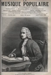 Portrait of Jean Philippe Rameau (1683-1764) - Portrait of Jean-Philippe (Jean Philippe) Rameau (1683-1764), French composer - engraving in “La musique populaire””” illustrious weekly newspaper - 1882