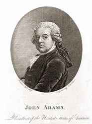 Portrett av John Adams (1735 - 1826), 2. president i USA (1797 - 1801). Gravering sd. 1800-tallet.