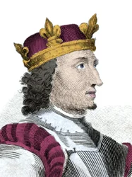 Portrett av kong Etienne (Stephen) dit de Blois (1096-1154), siste normanniske konge av England.