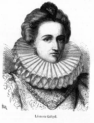 Portrett av Leonora Dori (eller Dosi) dit Galigai, marskalk av Anchorage (1568-1617), fortrolige til Marie de Medicis - i "" History of Popular France"" av Henri Martin, sd. 1800-tallet.