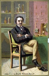 Portrait of Léon Foucault (1819 - 1868) in his office.