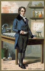 Portrett av Louis-Joseph Gay-Lussac (Louis Joseph Gay Lussac) (1778 - 1850), fransk fysiker og kjemiker. Kromolitografi fra 1800-tallet.