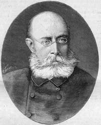 Portrett av Louis Leon Cesar Faidherbe (general Faidherbe) (1818-1889), fransk soldat og politiker. Gravering i "" Nature. Gjennomgang av vitenskap og dens anvendelser på kunst og industri.