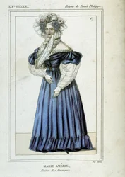 Portrett av Marie Amelie de Bourbon (1782 - 1866), dronning av franskmennene, kone til Louis Philippe I.