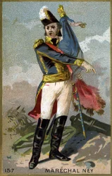 Portrett av Michel Ney, hertug av Elchingen, prins av Moskova (1769 - 1815), marskalk av Frankrike. Kromolitografi fra 1800-tallet.