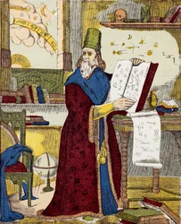 Portrett av Michel de Notre Dame (Nostradamus) Fransk astrolog - Portrett av Nostradamus, Michel de Notre Dame (1503-1566) Fransk astrolog og lege - Gravering