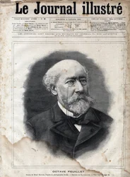 Portrett av Octave Feuillet (1821-1890), fransk romanforfatter, dramatiker og akademiker - Gravering i "Le journal illustrious"" fra 1891