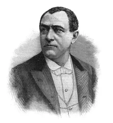 Portrett av Paulus (Jean Paul (Jean-Paul) Habans) fransk sanger (1845-1908) - Gravering fra slutten av 1800-tallet
