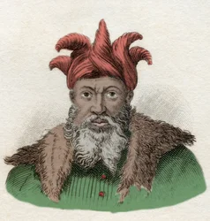 Portrett av Saladin (1138-1193) (Salah al Din Yusuf al-Ayyubi, militær kommandant mot korsfarerne i Egypt). Gravering fra 1800-tallet.