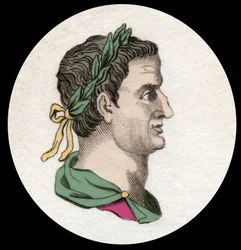 Portrett av Servius Sulpicius Galba (3 f.Kr.-69 e.Kr.), romersk keiser. 1800-talls gravering