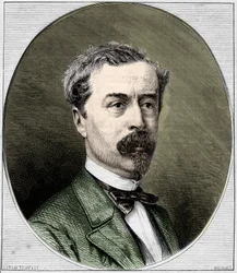 Portrett av Sir Richard Wallace (1818-1890), engelsk filantrop og kunstsamler. Gravering fra 1872.