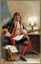 Portrait of Vauban (1633 - 1707). (Sébastien Le Prestre de Vauban) Maréchal de France and military engineer. Chromolithography of the 19th century.