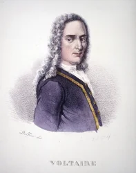 Portrett av Voltaire. 1800-talls gravering.