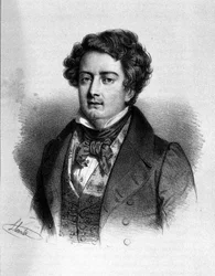 Portrett av den franske tenoren Adolphe Nourrit (1802 - 1839).