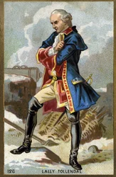 Portrait of the Marquis of Thomas Arthur, Baron de Tollendal, Earl of Lally (1702 - 1766), French general of Irish origin. Chromolithography of the late 19th century.