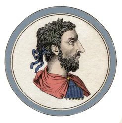 Portrett av den romerske keiseren Marc Aurele (Cæsar Marcus Aurelius Antoninus Augustus) (121-180)