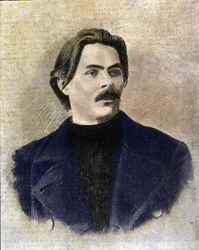 Portrett av den russiske forfatteren Maxim Gorki (Gorkij) (1868 - 1936).