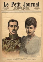 Portretter i anledning kunngjøringen av deres ekteskap, av prins Albert Victor, hertugen av Clarence og Avondale med Mary of Teck, Le Petit Journal, 9/01/1892