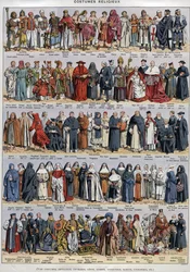 Religiøs drakt - fra antikken til det 20. århundre - Romersk-katolske kirke og andre religioner - Religiøs - Plate du Larousse universal rundt 1920
