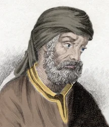 Representasjon av Quintus Septimus Florens Tertullianus kjent som Tertullian (ca. 150/160- ca. 230/240) teolog og kirkens far. Gravering fra 1800-tallet.